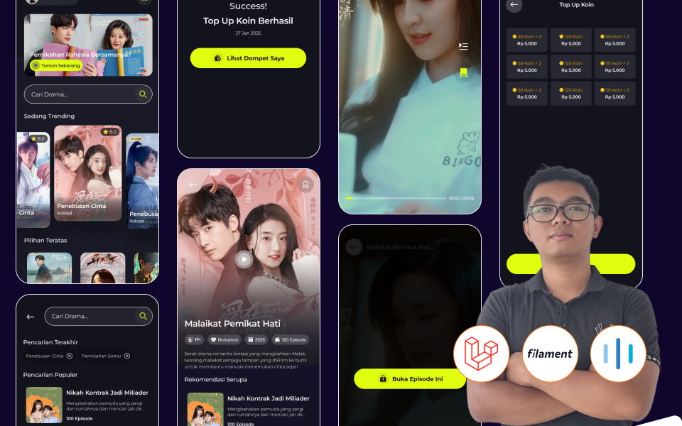 Kelas Full Stack Laravel 12 Developer: SaaS Website Nonton Drama di BuildWithAngga